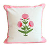 Pink Poppy Blockprint Pillow