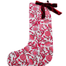 Red Holiday Floral Blockprint Stocking