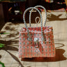 "Saigon Birkin" Recycled Plastic Bag in Light Pink and Grey