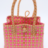 "Saigon Birkin" Recycled Plastic Bag in Pink and Brown