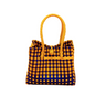 "Saigon Birkin"  Recycled Plastic Bag in Blue/Yellow