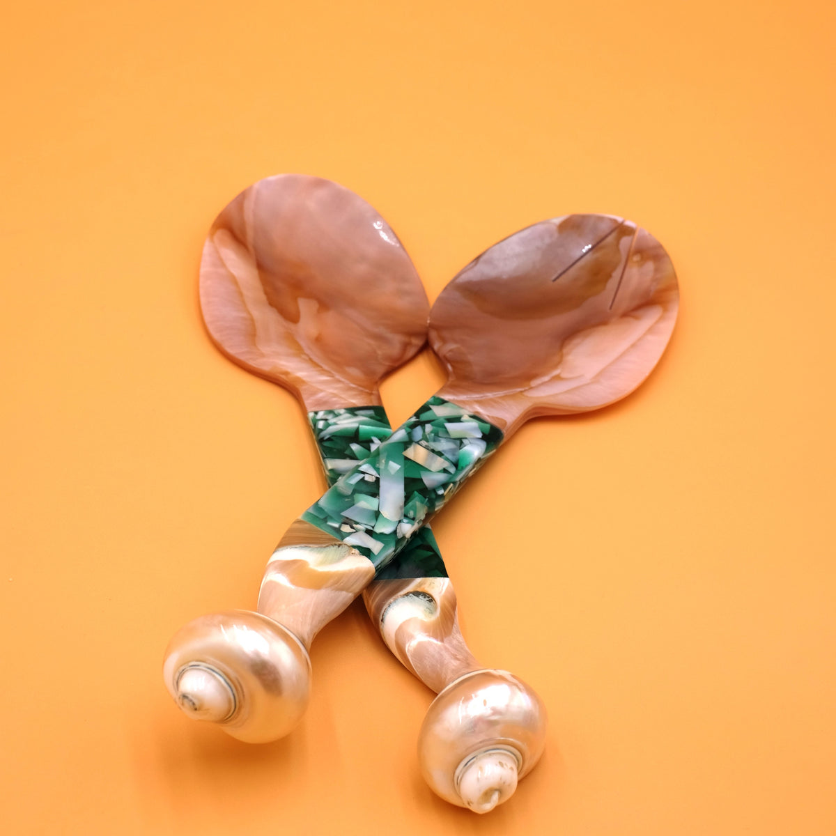 Seashell Serving Set in Green