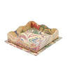Nesting Scalloped Hand-Marbled Trays in Multicolor