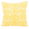 Birds of a Feather Blockprint Reversible Pillow in Saffron Yellow