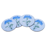 Blue Hydrangea Lacquerware Coasters, Set of 4